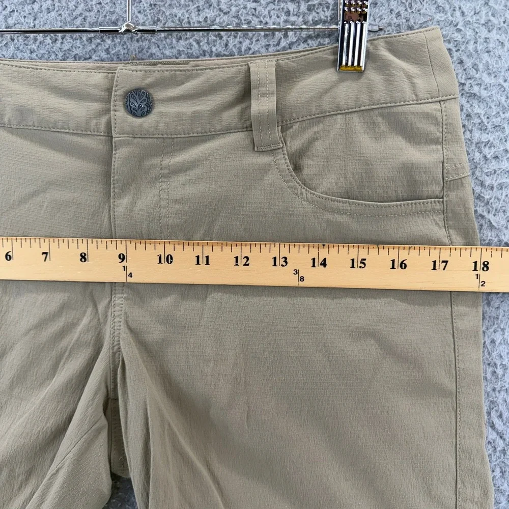 Prana Halle Shorts Womens 4 Khaki Tan Stretch Zion Hiking Outdoor Cargo Pockets - Picture 4 of 11